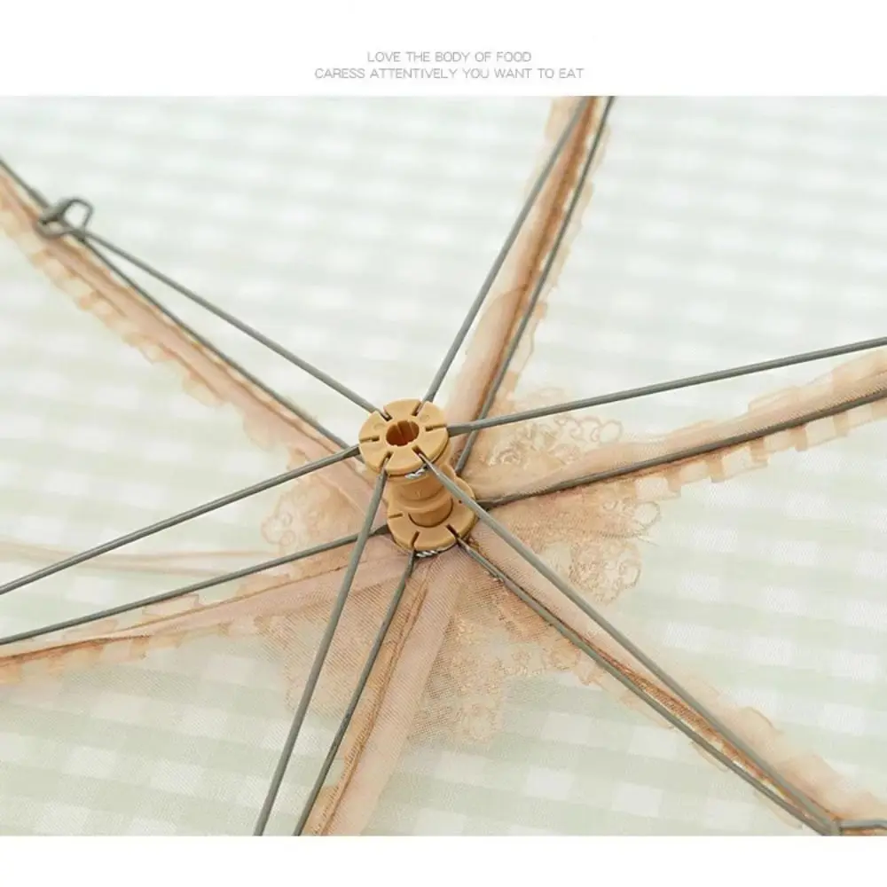 

Fashion Mesh Food Cover Hexagon Foldable Meal Cover Classy Umbrella Style Dining Table Organization