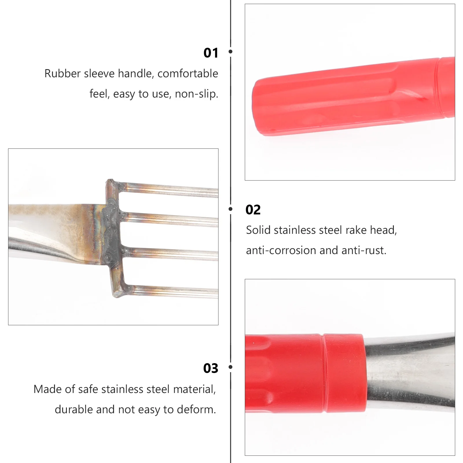 

Claw Style Hand Rake Small Stainless Steel Digging Tool Beach Shell Digging Rake Clamming Fork Hand Tool Claw Cultivator