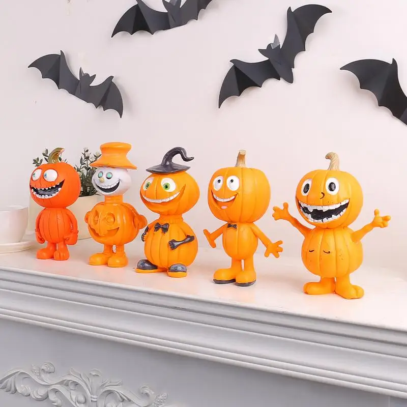 

Halloween Pumpkins Resin Miniature Pumpkin Statues Outdoor Small Pumpkin Figurines Decor Spooky Halloween Pumpkin Sculpture For