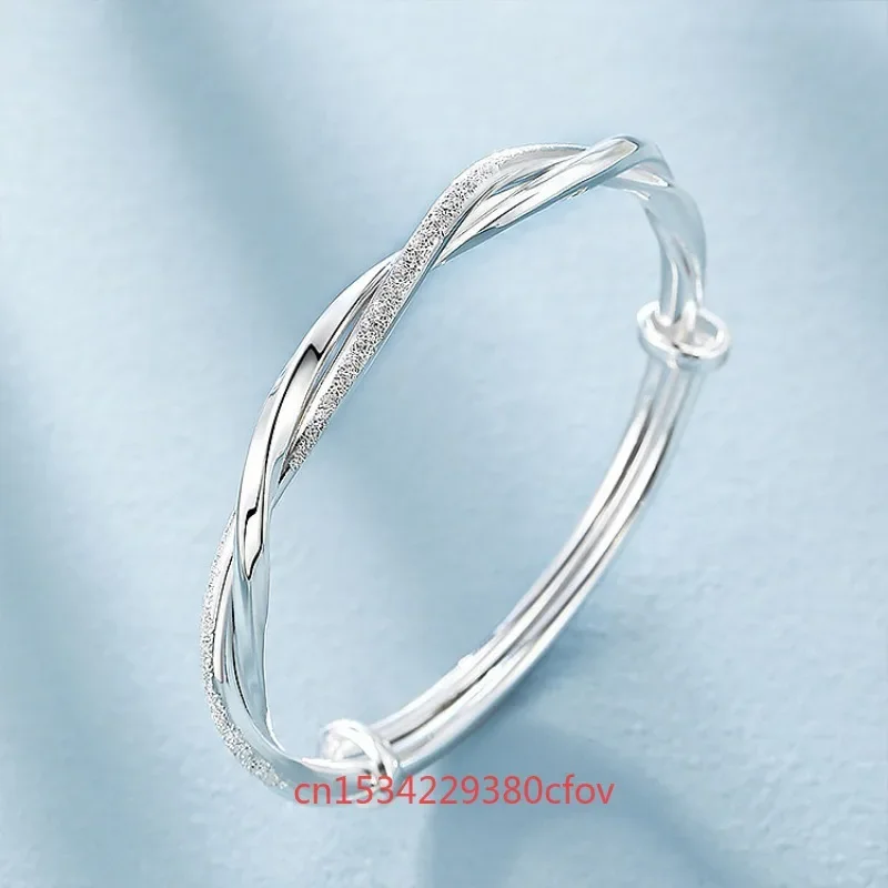 Fashion New 999silvering Personality Women's Bracelet Jewelry High Profile Personalized Simple Lucky As A Holiday Gift