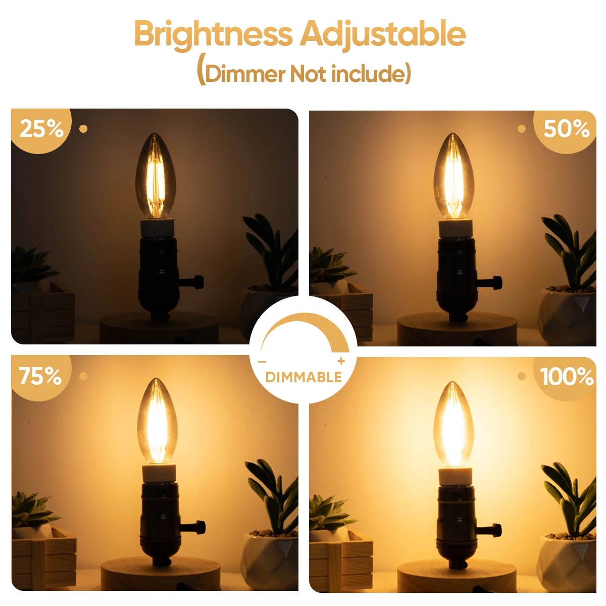 Sostituzione della lampadina C35 Led E14 dimmerabile 806LM 6.5W Vintage per lampadario a sospensione candelabri lampada a candela a filamento grigio fumo