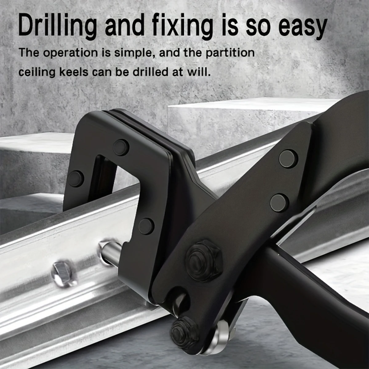 1 قطعة مشبك عارضة ، أداة لوح الجبس تركيب السقف كماشة تثقيب خالية من البرشام أداة يدوية بمشبك عارضة مزدوج اليد