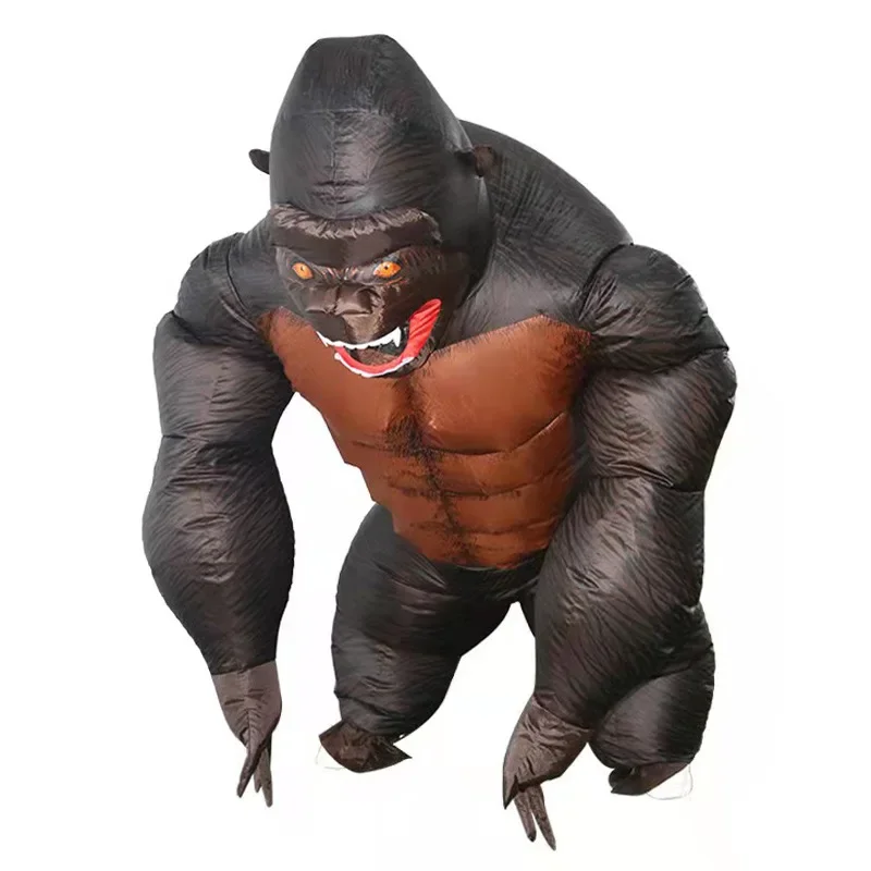 Costume Gonflable de Gorille pour Adulte et Enfant, Mascotte d'Halloween, King Kong, Singe, Habillage, Soufflage d'Air, ix, Carnaval, Cosplay, Animal