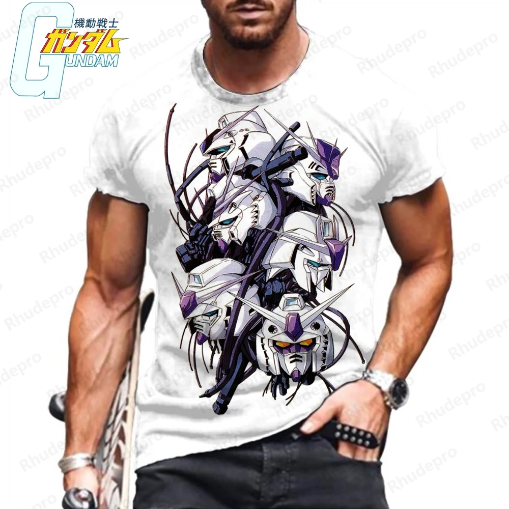 Top Streetwear t-shirt da uomo abbigliamento Summer Gundam Essentials Harajuku 2024 Fashion High Quality New Leisure Anime Y2k 5XL