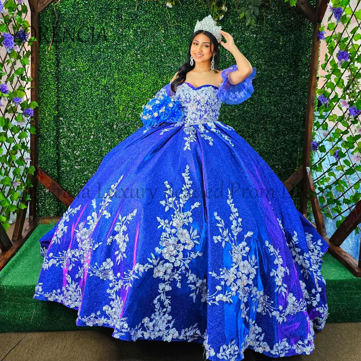 Mexican 2024 Quinceanera Dress Ball Gown Princess Sweet 15 16 Years Off The Shoulder Appliques 3D Flower Vestidos De 15 Anos