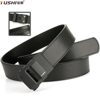 TUSHI New Leather Tactical Belt Luxury Automatic Buckle Belt for Men Belt Designer Belts Men High Quality IPSC Girdle Male Black