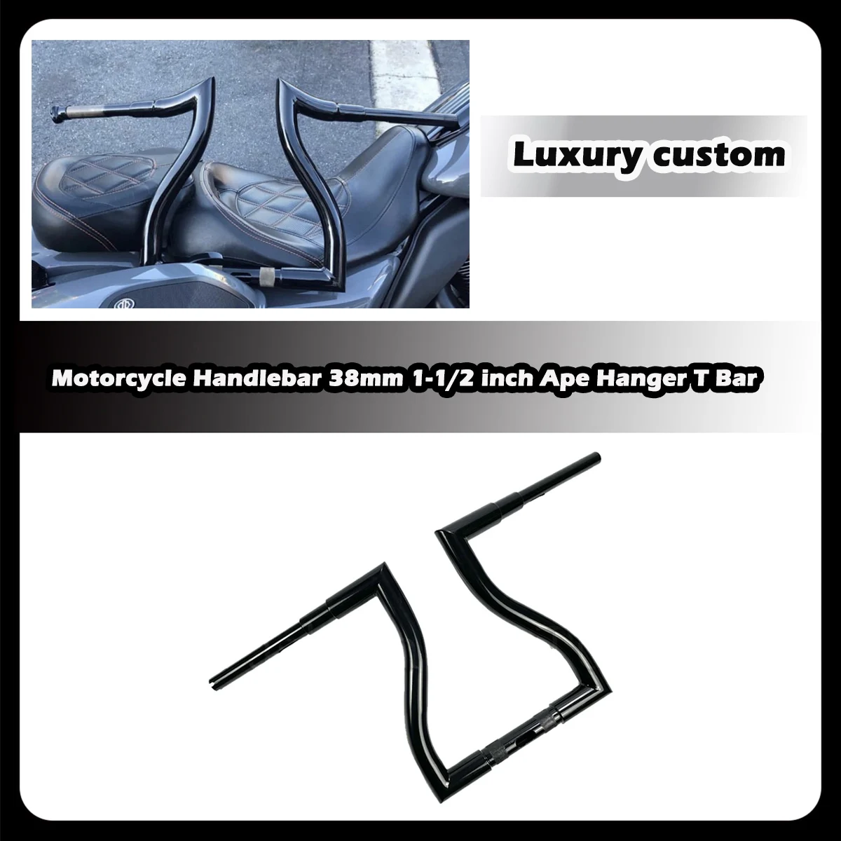 

ZDQ Premium Motorcycle Handlebar Ape Hanger T Bar For Harley Road Glide 2014-2023 Motorcycle Steering Wheel Custom bar
