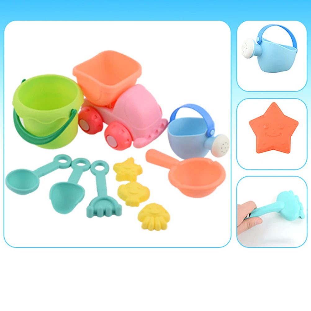 11 pezzi giocattoli da spiaggia per bambini set di strumenti per sabbia secchio in PP stampi per pala piscina bagno gioca strumenti di dragaggio sabbia da spiaggia