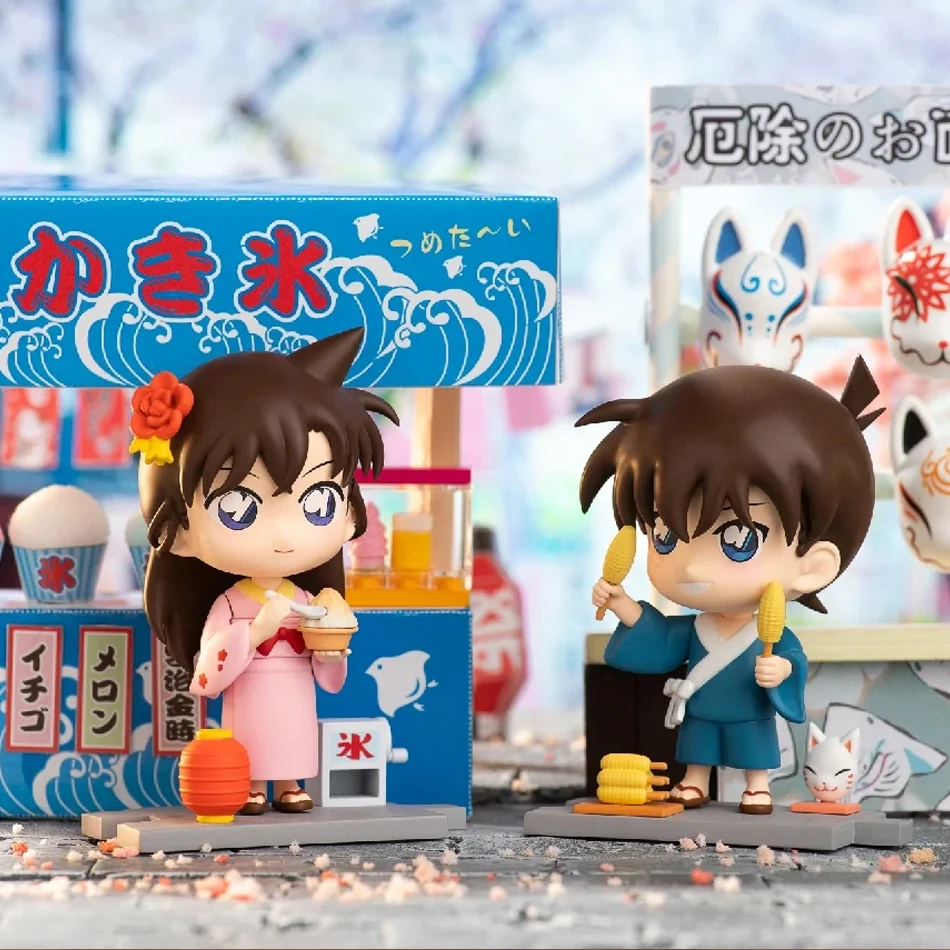 6 stks/set Detective Conan Summer Garden Party Serie Mysterieuze Verrassing Doos Conan Edogawa Mouri Ran Haibara Ai Figuur Model Speelgoed