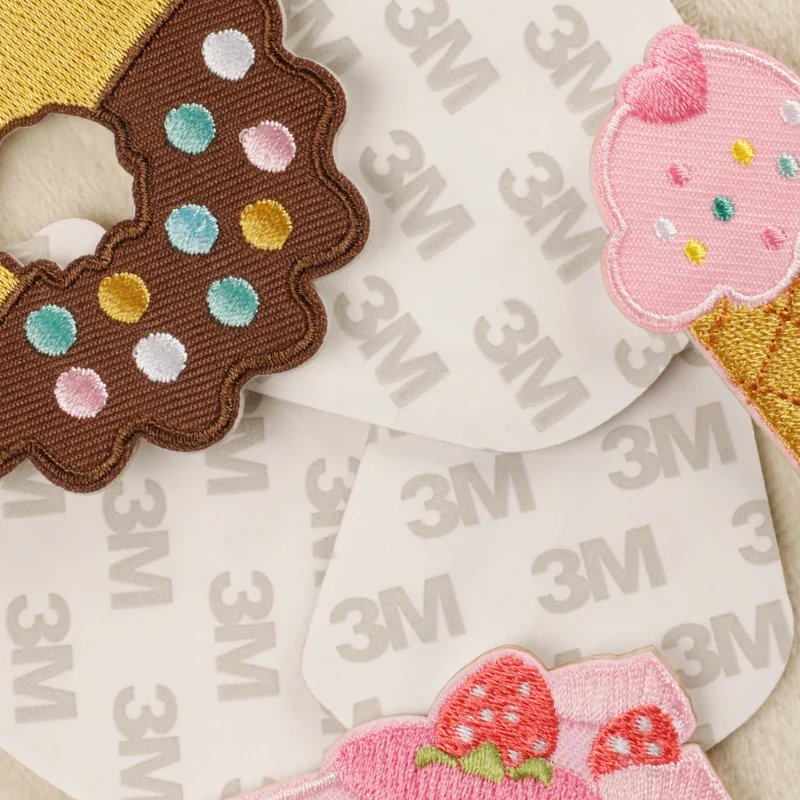 Cake Donut Self-adhesive Embroidery Patch for DIY Socks Notebook Backpack Kid's Clothing IPad Phone Case Appliques Decor Sticker