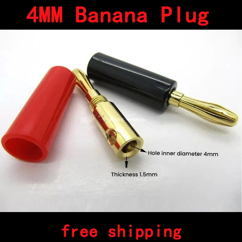 

4MM DIY Audio Video Speaker Banana Type Connectors with Gold Plated Copper