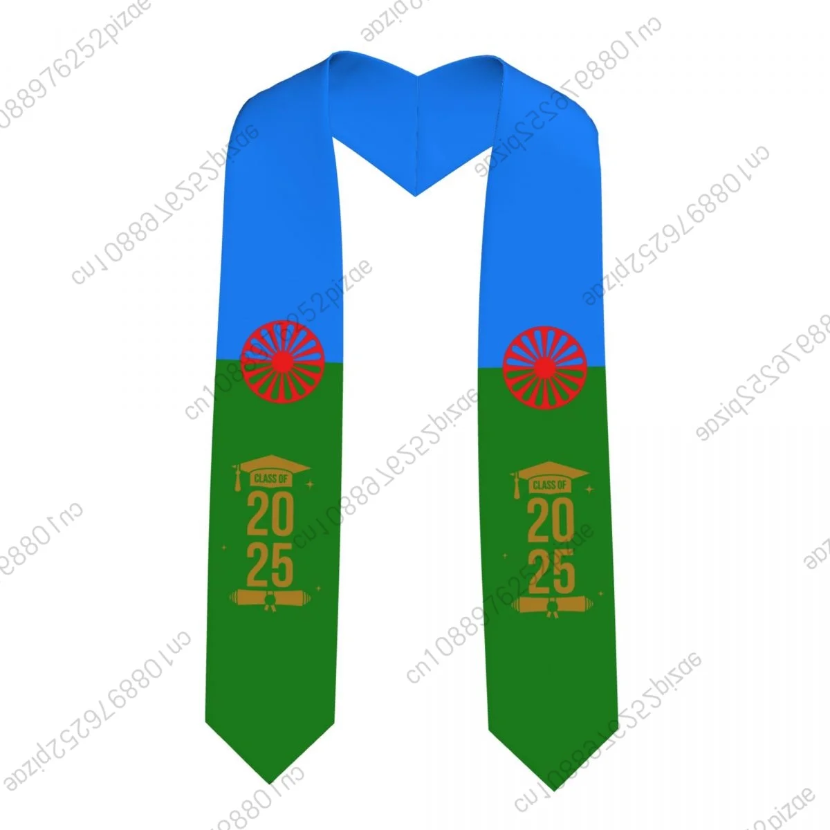 

New Gypsy Flag Class Of 2025 183*13CM Graduation Stole Sash Scarf For International Students Proud