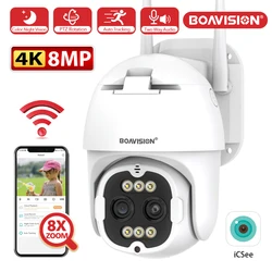 4K 8MP 2.8mm -12mm Dual Lens 8X Zoom PTZ WiFi IP Camera 2K 4MP Outdoor AI Human Tracking 2-Way Audio Smart Home Security Camera