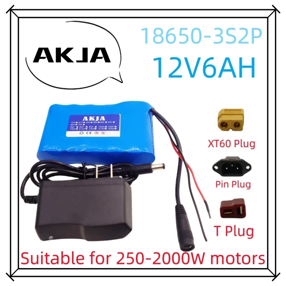 

Air fast transportation 3S2P12V6Ah battery pack 18650 lithium ion DC12.6V super large capacity rechargeable battery with BMS