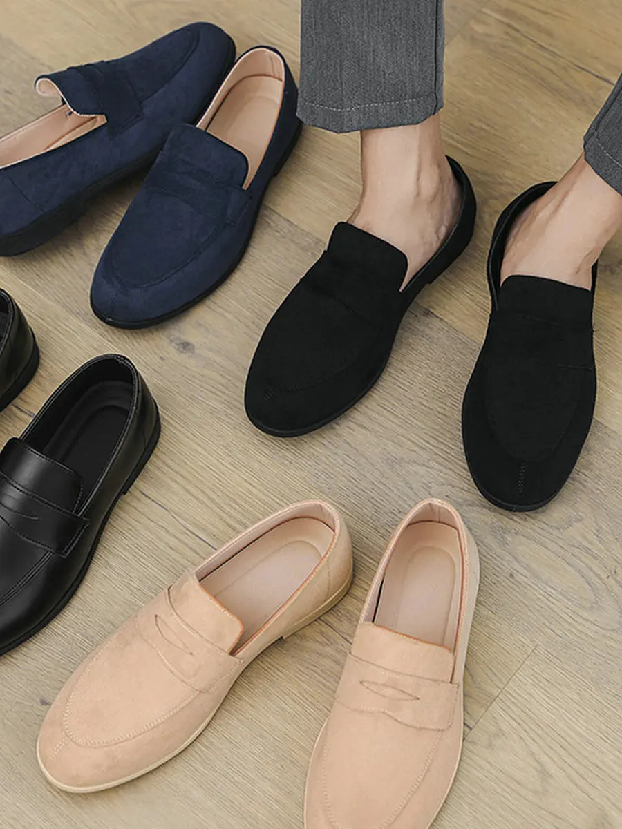 

Men's Slip-On Loers Simple Retro Lightweight Busin Sle Casual oes Comfortable Breathable Leather Sneakers