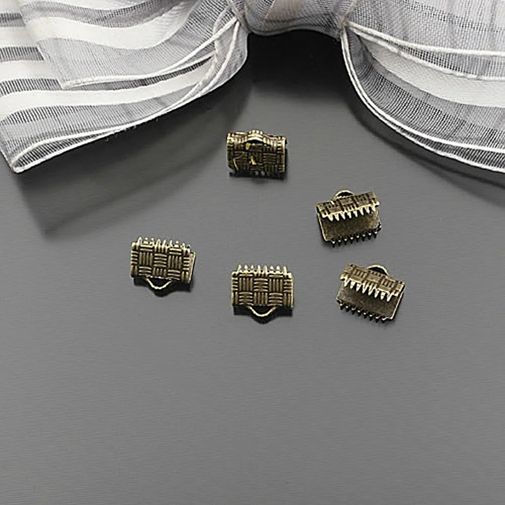 (JM4192)Wholesale Width 7/8/10/12/15mm Antique Bronze Rectangle Copper End Fasteners Clasps for Ribbon Diy Findings