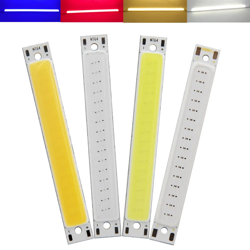 

5pcs COB LED Strip Light 8 x 60mm 3W LED Light Source Chip Red/Blue/Wamr/Cool White DC 3V 180 Degree Lighting For DIY LED Lamp