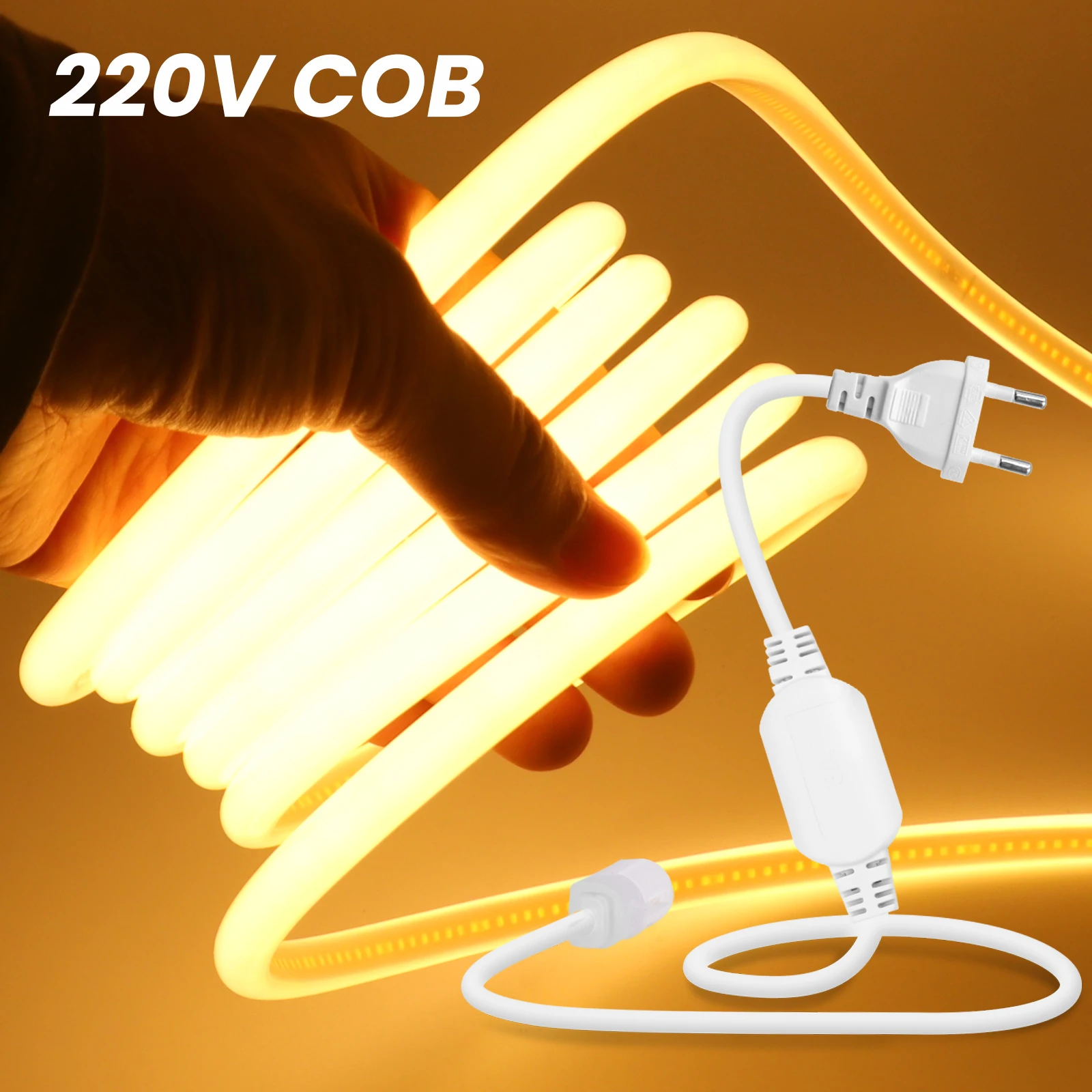 270 Degree Glow 220V COB Neon Strip 288Leds/M IP67 Waterproof Outdoor Garden Flexible Neon Tape Light Warm/Natural/Cold White