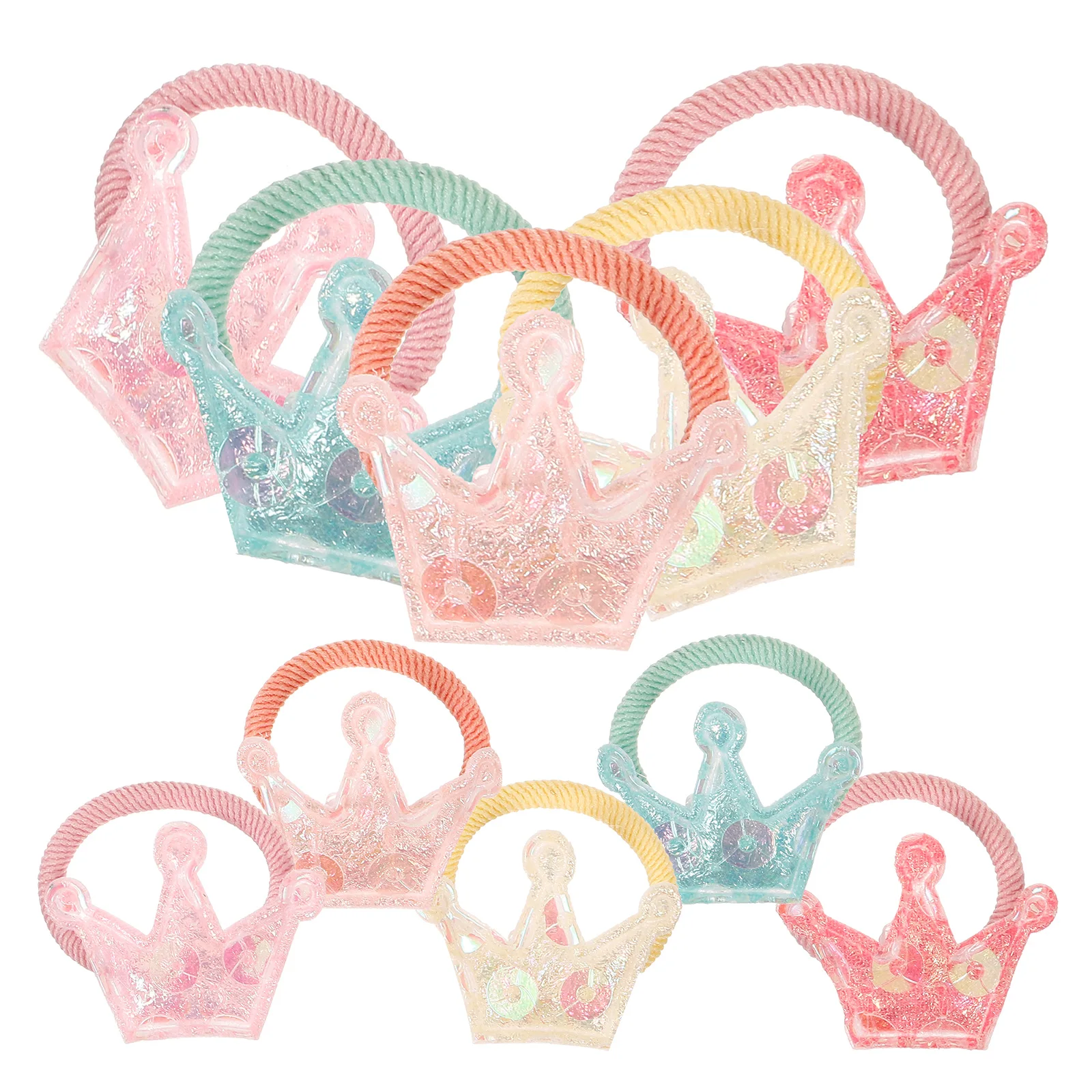 

10pcs Pet Sequin Crown Hair Accessories Lightweight Dog Ornament Rope Ties Stylish Craftsmanship Christmas Rabbit