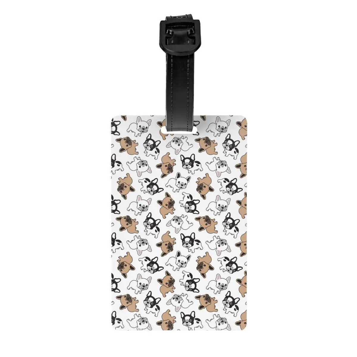 

Custom French Bulldog Luggage Tag With Name Card Frenchie Dog Lover Privacy Cover ID Label for Travel Bag Suitcase