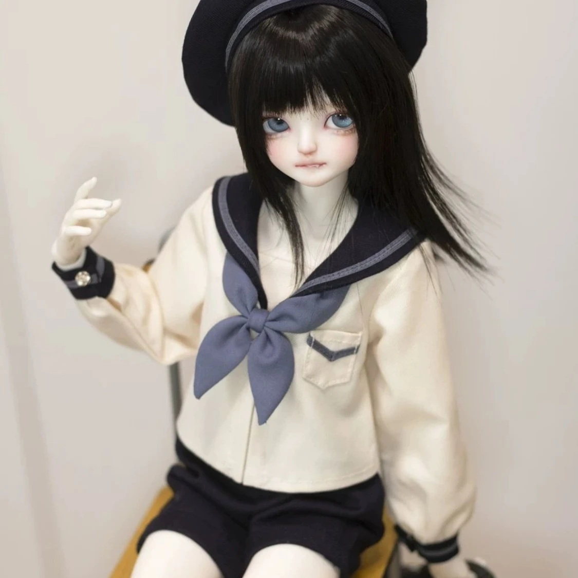 1/6 1/4 Puppenkleidung Anzug für 30/45 cm Bjd Puppe JK Set Top + Rock + Krawatte + Hut Mädchen Spielzeug Dress Up Spielhaus Puppenzubehör, keine Puppe