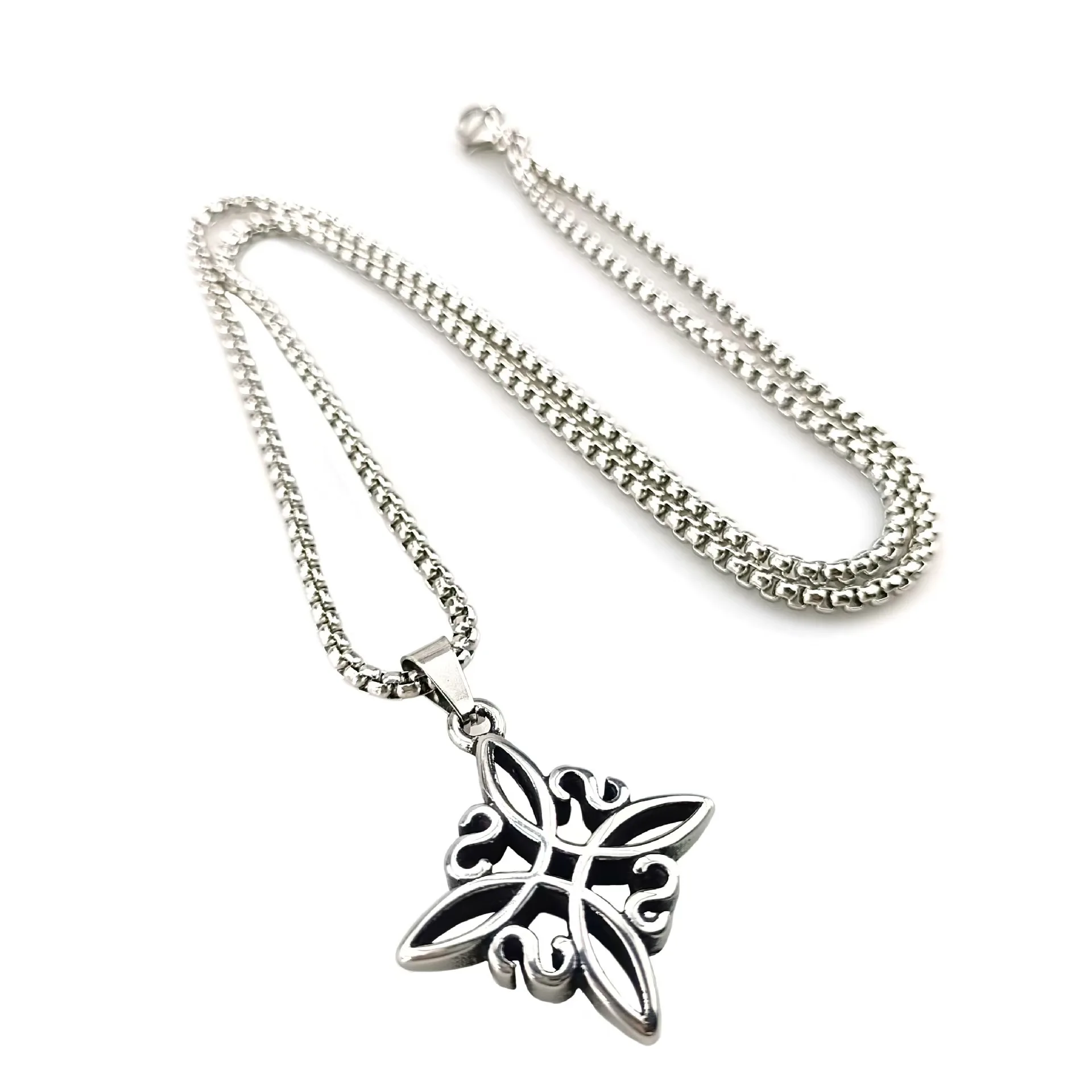 

3D Celtic Cross Pendant Necklace, Stainless Steel Eternal Knot Infinity Love Symbol, Detailed Men Women Fashion Jewelry Gift