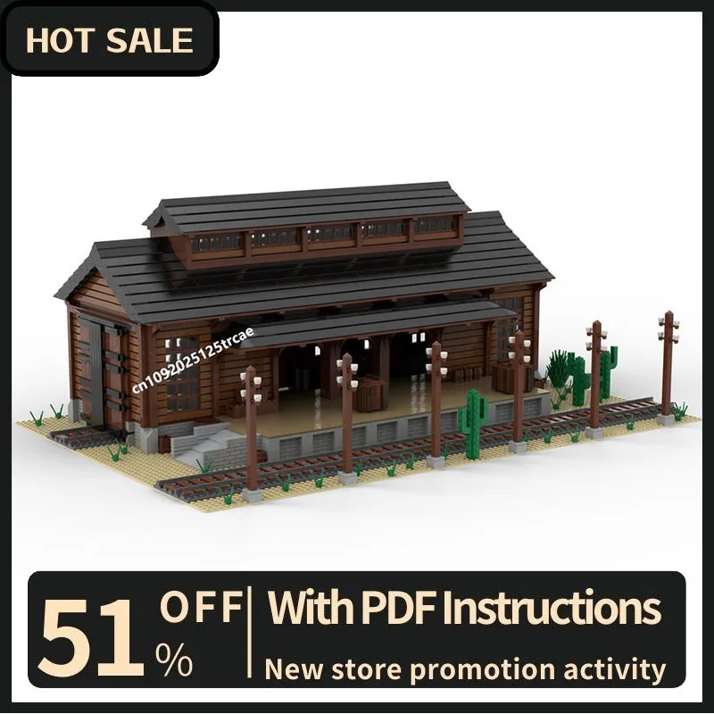 

Новинка, 5331 шт., вид на улицу в западном стиле, Moc, модульный склад, хороший навес, модель строительного блока, креативные идеи «сделай сам», детская игрушка, подарок на день рождения