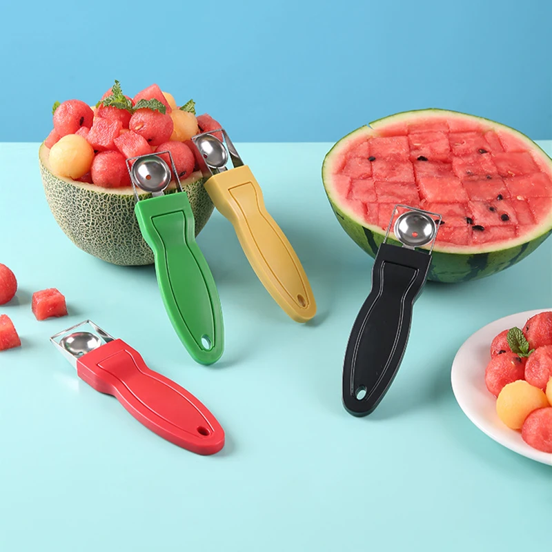 2 In 1 Watermelon Baller Scoop Fruit Scooper Knife For Dig Pulp Separator For Ice Cream Melon Kitchen Gadget