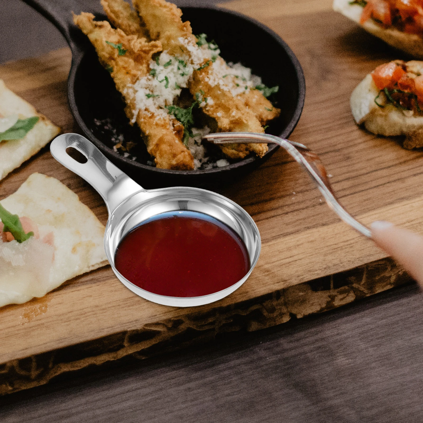 

Stainless Steel Steak Sauce Dipping Tray Mini Round Sauce Container Ideal for Sushi Salad Dressings Condiment Dish