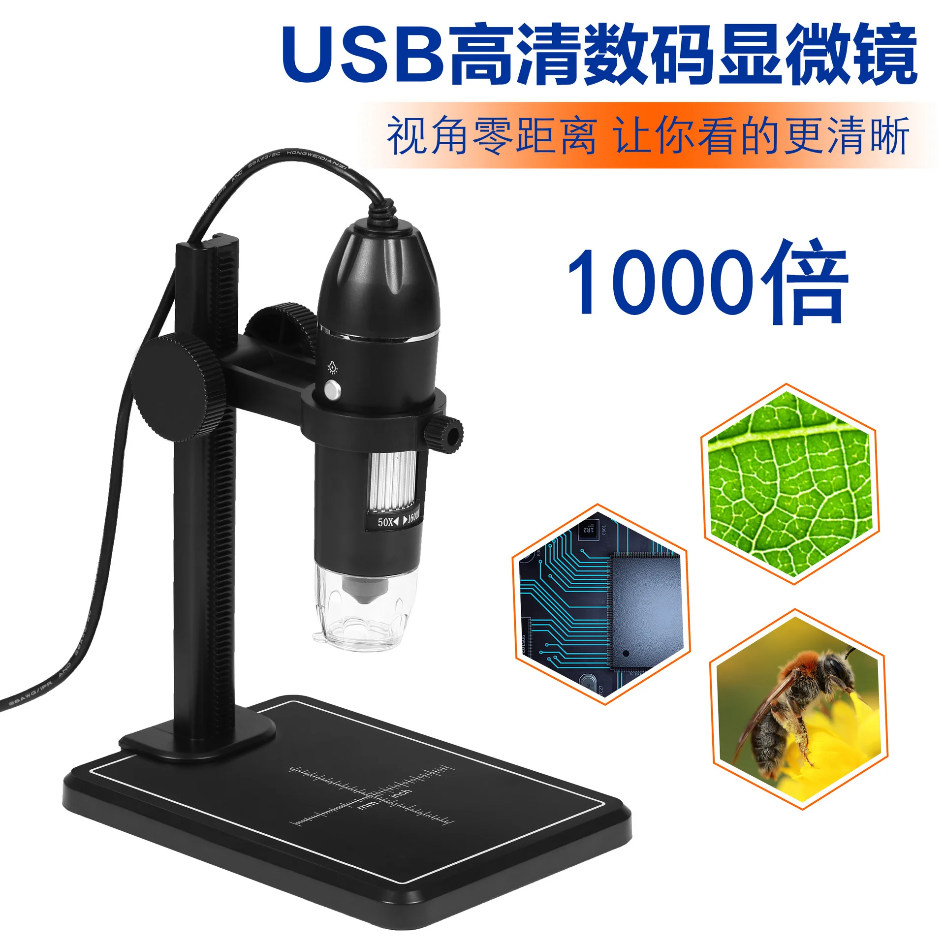 Usb Microscope 1000X Digital - Mikroskop cyfrowy bezprzewodowy kieszonkowy ręczny USB