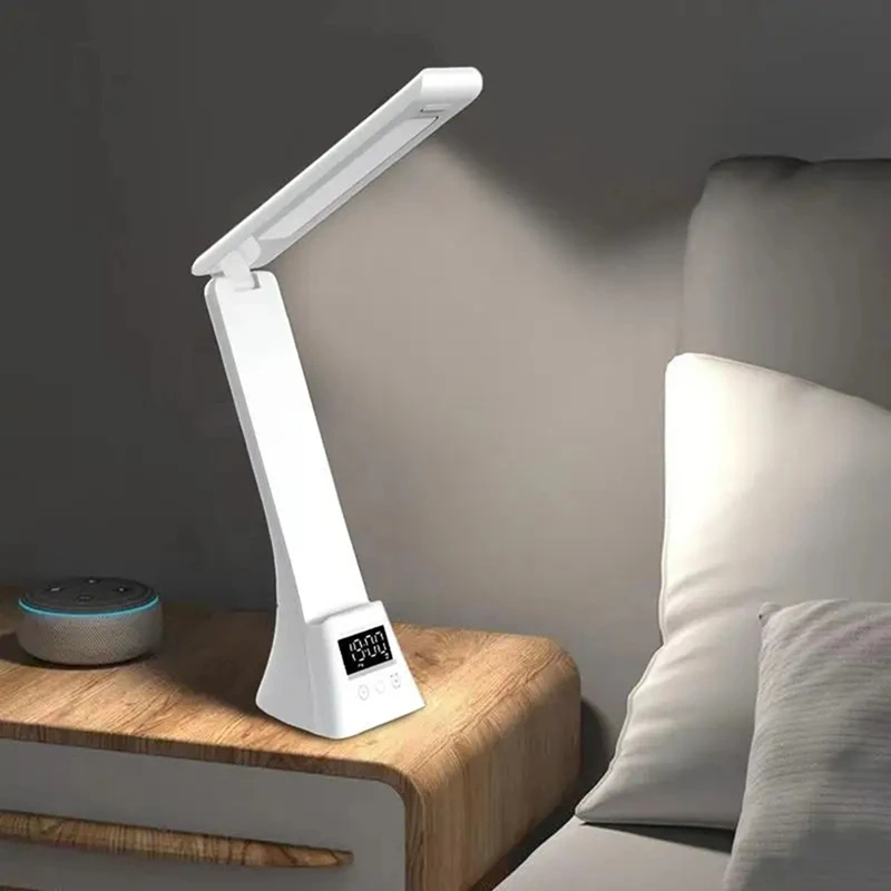 Rechargeable Desk Lamp Eye-Caring Desk Lamp With LCD Display Foldable Arm Eye-Caring Table Lamps Touch Control Bedroom