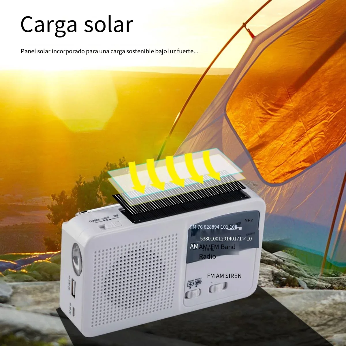 Solar-Powered Hand Crank Radio Solar Multifunctional Flashlight Power Bank Hand-crank Generator Solar Mobile Phone Charging