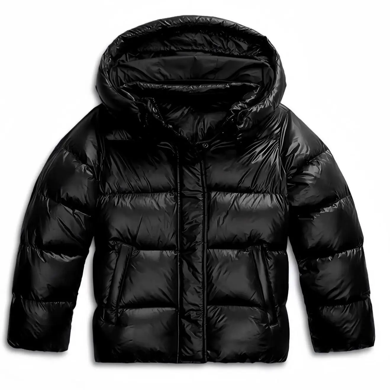 

Autumn Winter Casual Hooded Cotton Jaet Women's High-end Independent Station Velvet Jaet Loose Fit 3D Effect PU Coat