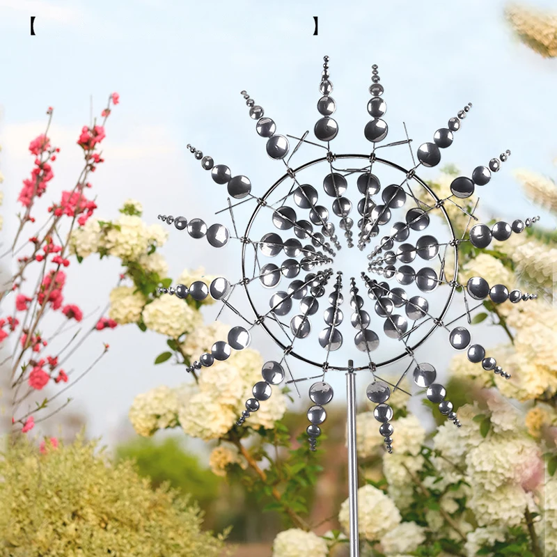 

Garden Lawn Outdoor Decoration Unique Wind Collectors Magical Kinetic Metal Windmill Spinner Solar Wind Powered Catchers