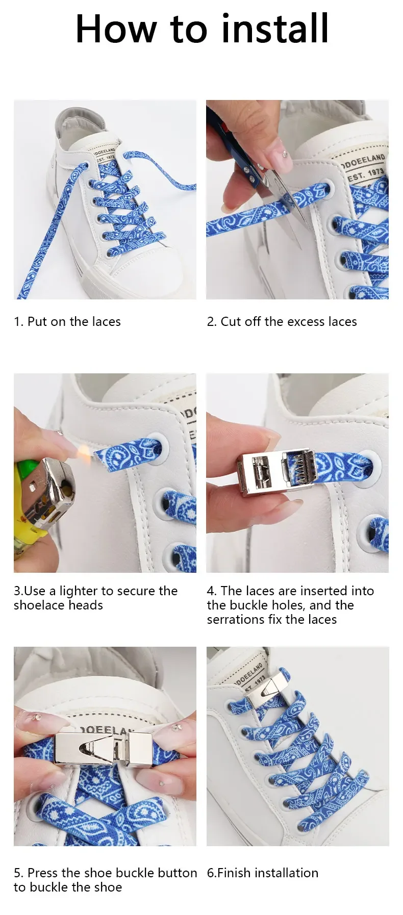 No Tie Shoelace Press Lock Shoelaces Without Ties Cashew Flower Running Elastic Laces Sports Tennis Shoe Laces for Kid Adult