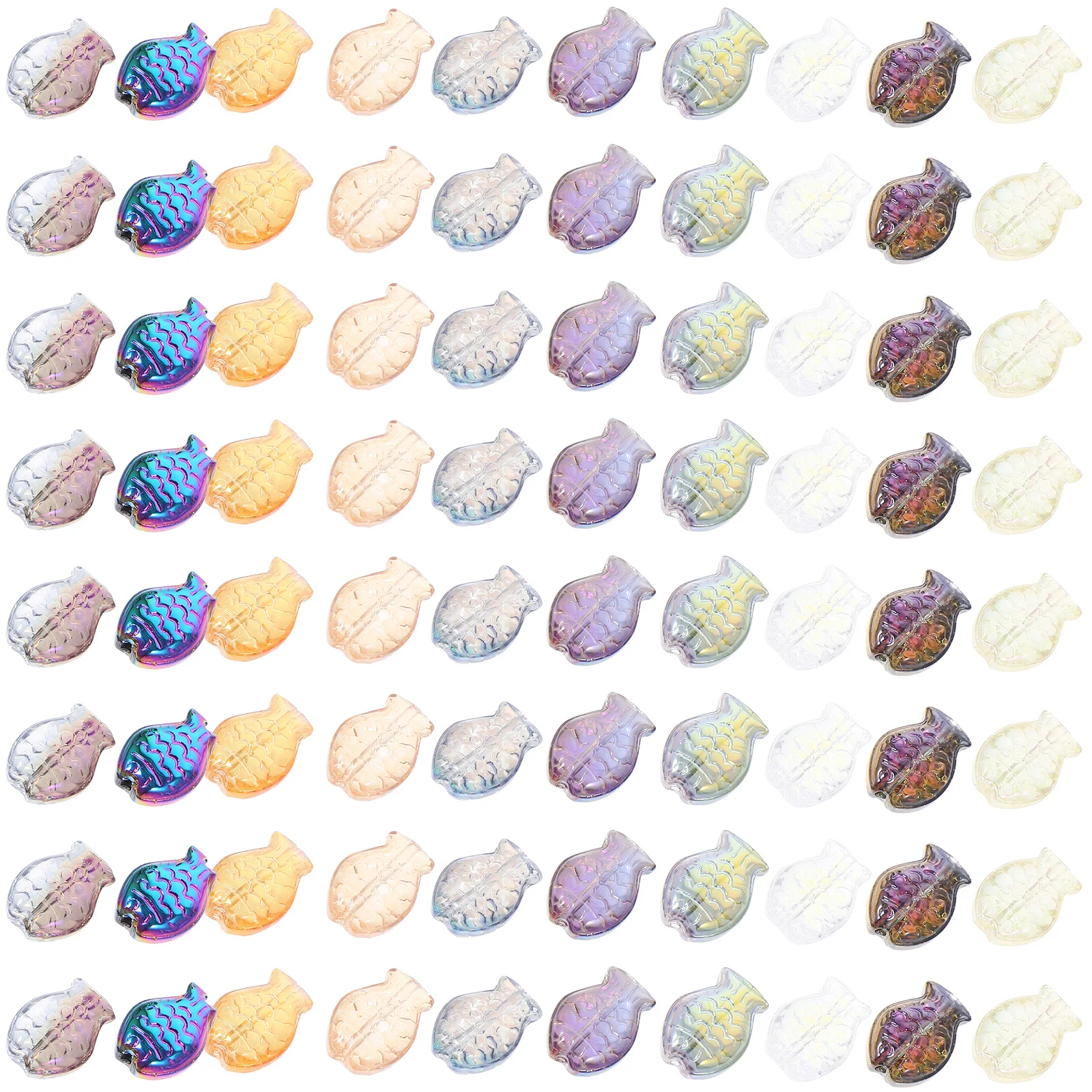 120Pcs Glass Fish Beads Fish Shape Loose Beads for DIY Jewelry Making Bracelet Necklace Craft Supplies Bracelet Making Supplies