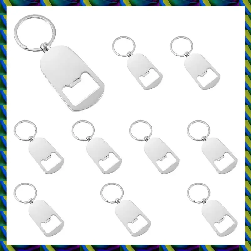 يوميا 10 قطعة التسامي فارغة المفاتيح فتاحة الزجاجات المعدنية فارغة حلقة رئيسية نقل الحرارة مستطيلة التسامي المفاتيح