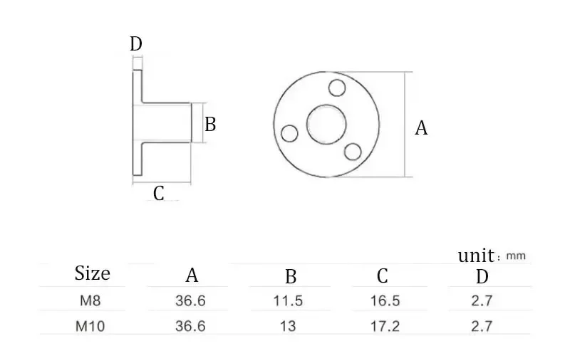 M8 M10 Iron Plate Lock Nut  T Nuts Furniture Plywood on Lock Nut Sofa Foot Lock Galvanized Three-hole Nut Fastener