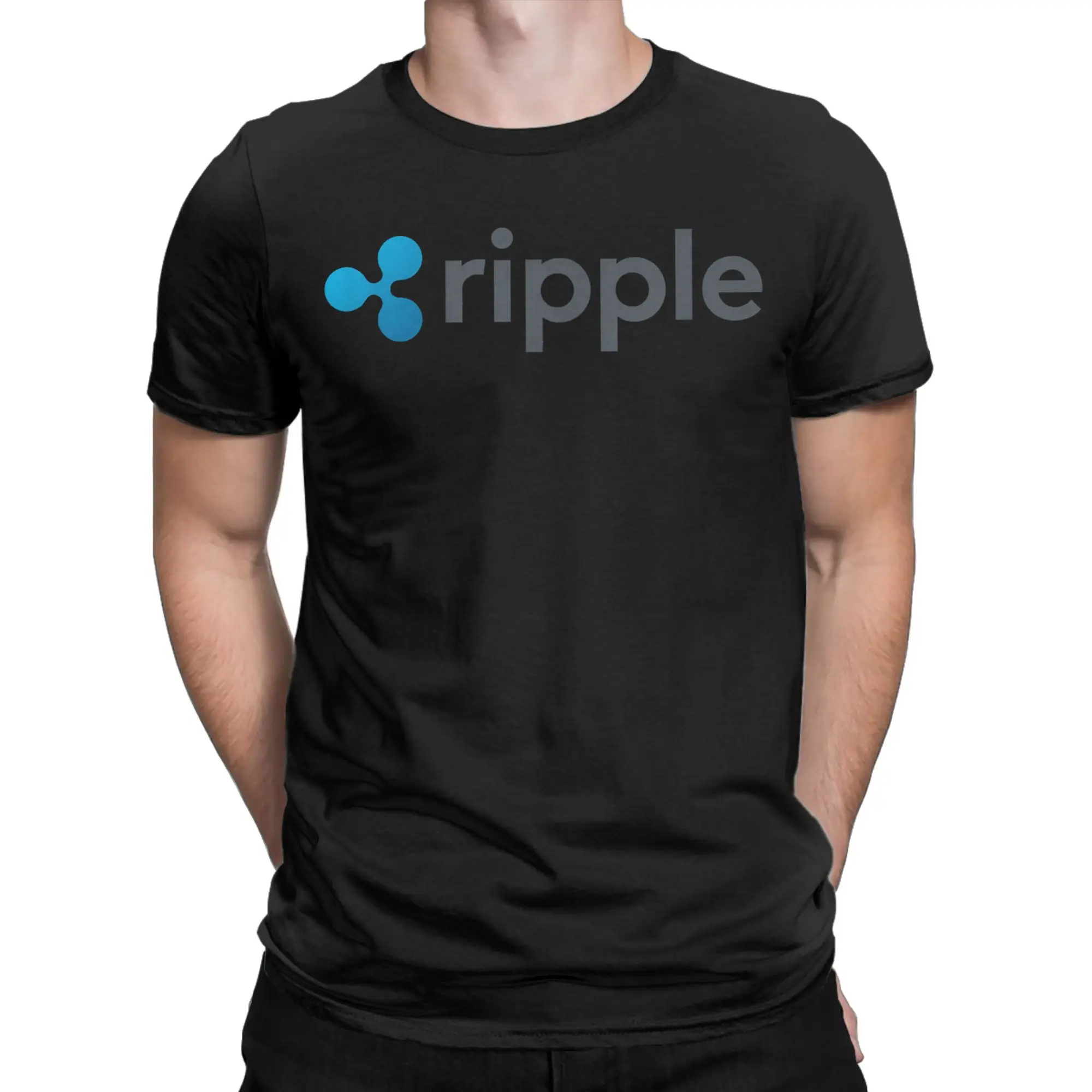 تموج عملة XRP العملة المشفرة مروحة شعار HODLer إلى القمر تي شيرت الرجال مجنون القطن الخالص تيز قصيرة الأكمام تي شيرت 6XL الملابس
