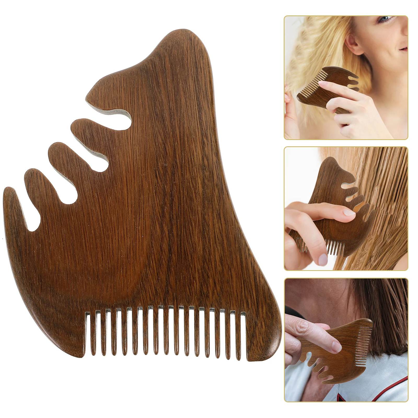 

1Pcs Wood Massage Comb Fine Wide Teeth Hair Scalp Massager Portable Hair Styling Head Scalp Tool Wood Massage Comb