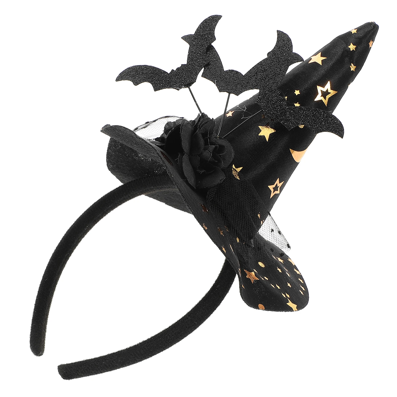 

Halloween Witch Hat Lace Headband Bat Decoration Party Witch Costume Headband Women Halloween Hairband Costumes for Women