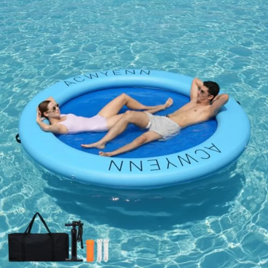 

Надувной водный гамак для взрослых, круглый плавающий гамак-кольцо синего цвета для использования на озере, в бассейне, на пляже, 6 футов, 8 футов, 10 футов, 12 футов