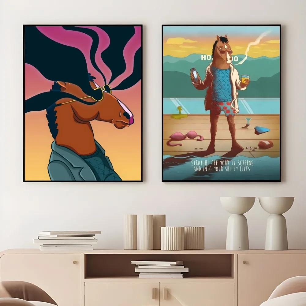 Anime B-BoJack H-HoRSeman Movie classics Poster Sticky Wall Art Printing Waterproof Home Living Bed Room Bar Aesthetic Decor