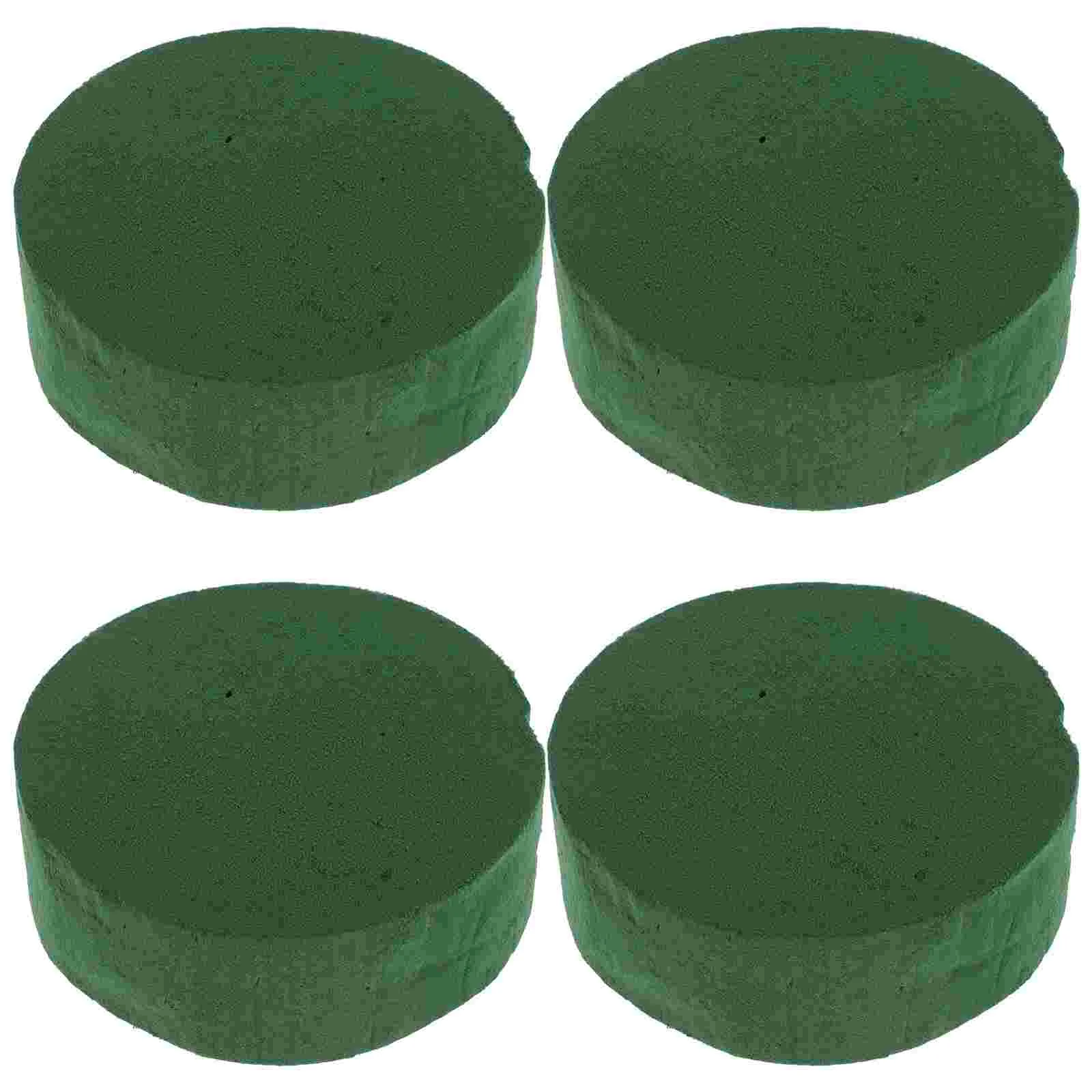 

4 Pcs Flower Mud Round Floral Foams Green DIY Arrangement Bricks Supplies Blocks