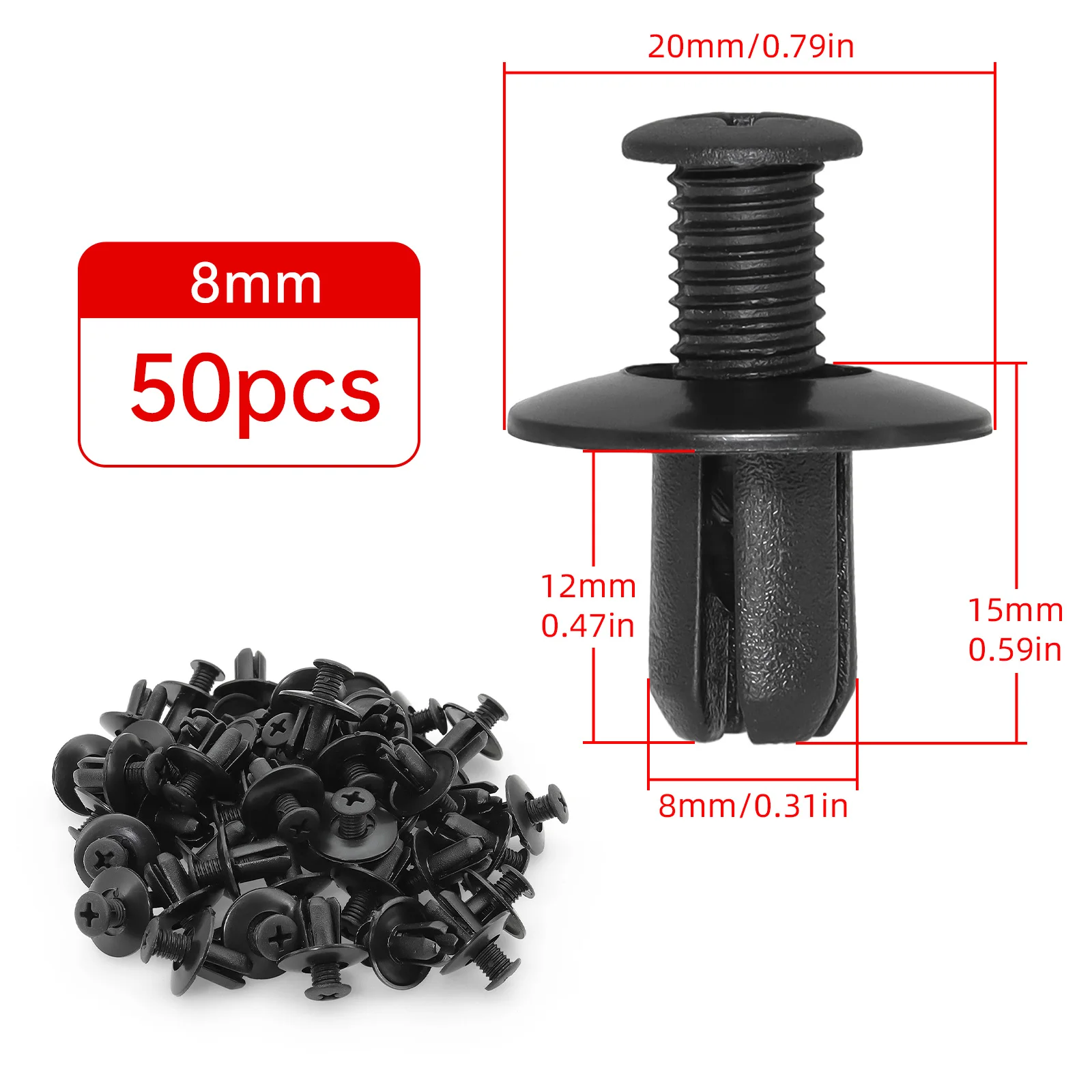 50Pcs/lot Car Car Trim Lining Clips Bumper Retainer Rivets Clips Auto Fastener Plastic Push Rivets Universal for Honda for Audi