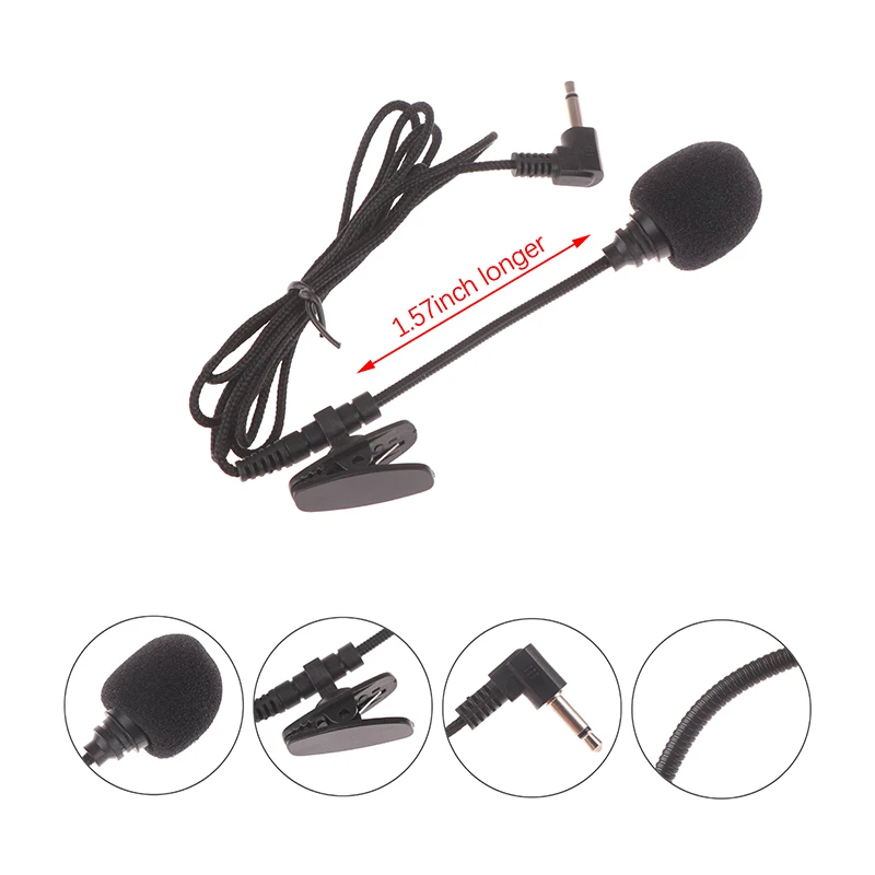 3.5MM Lengthen Wired Lavalier Microphone Speaker Vocal Stand Clip Headset Loudspeaker Interview Conference Speech Teaching Mic