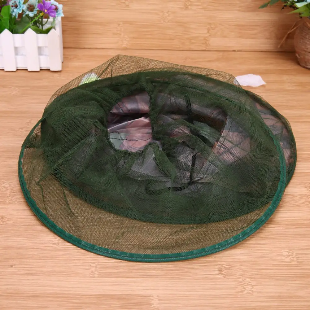 Sombrero de pesca de camuflaje para mantener los insectos, mosquitera, gorro de prevención, gorra de pesca de malla, sombrilla para exteriores, cubierta para el cuello solitario