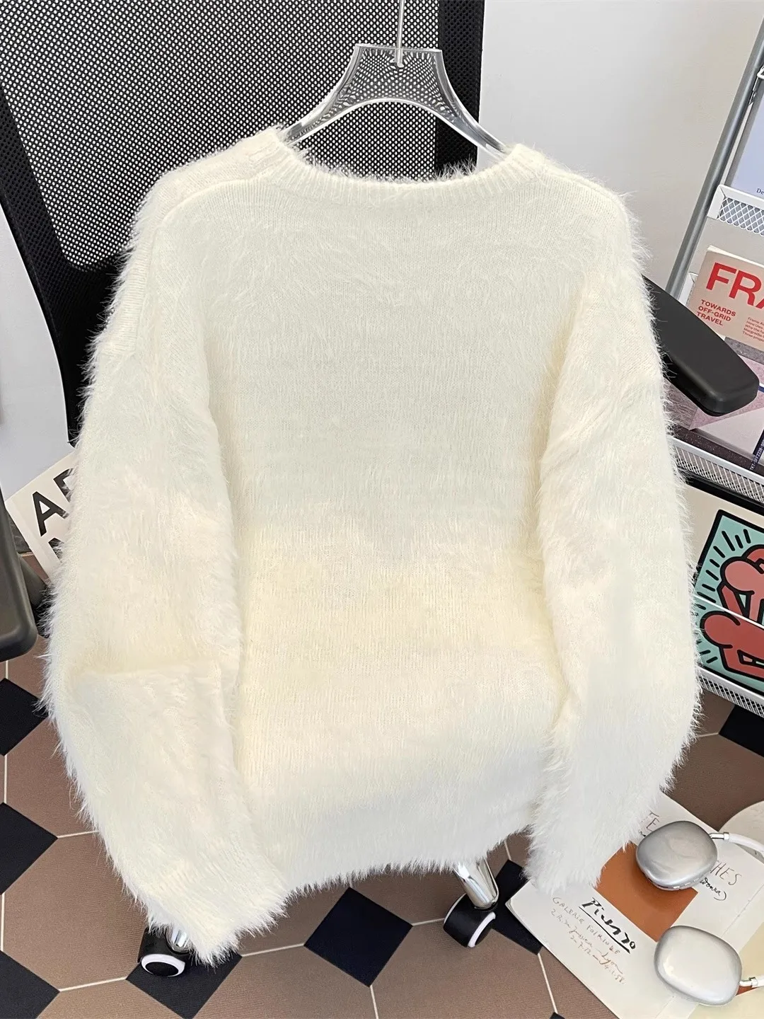 

Soft Mink Velvet Knitwear Letter Embroidery Men's Women's Casual Faion Autumn Winter Thiened Retro Brand Line Clothes