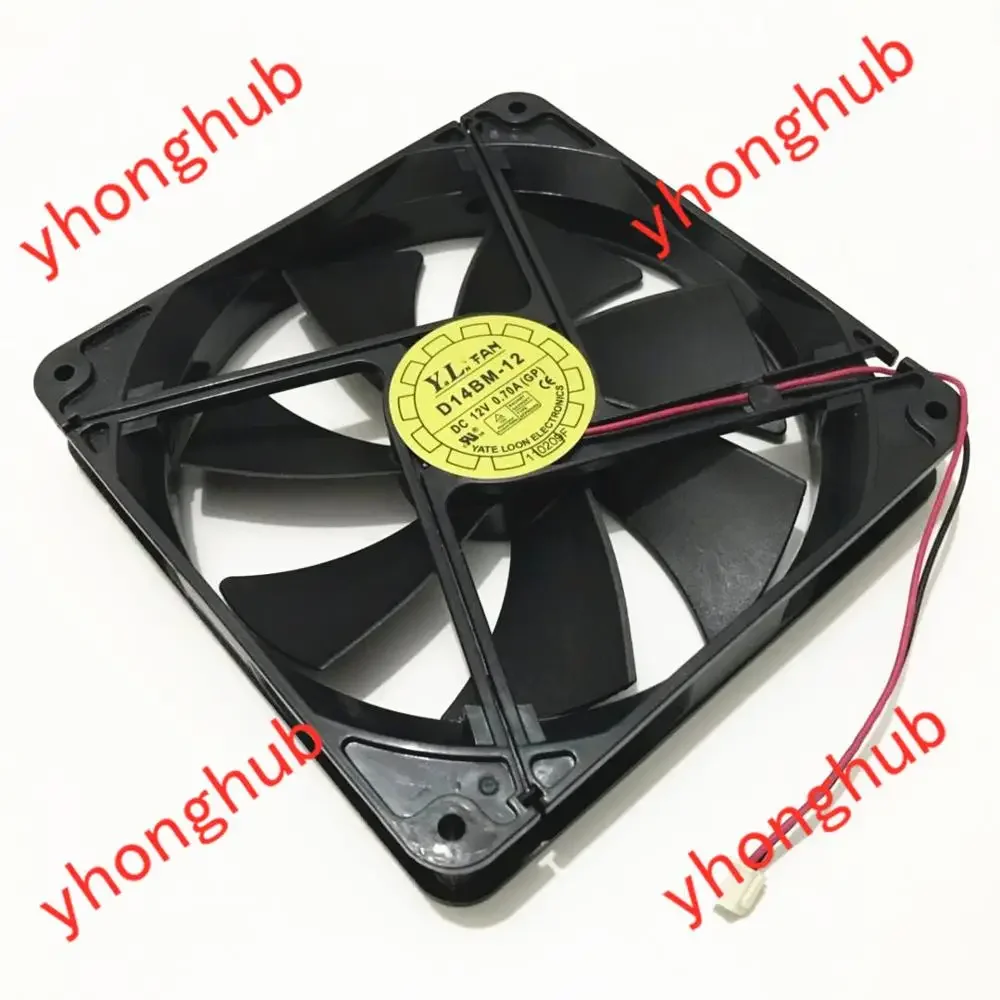 Yate Loon D14BM-12 DC 12V 0.70A 140x140x25mm 2-Wire Server Cooling Fan