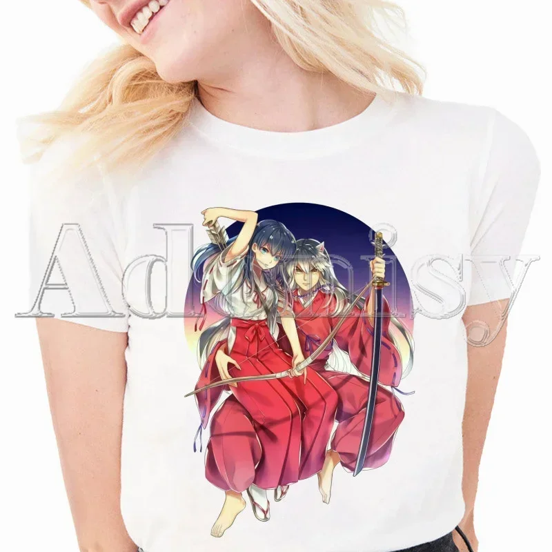 Inuyasha Printed T Shirt Women 90s Graphic T-shirt Harajuku Tops Tee Cute Short Sleeve Animal Tshirt Female Tshirts